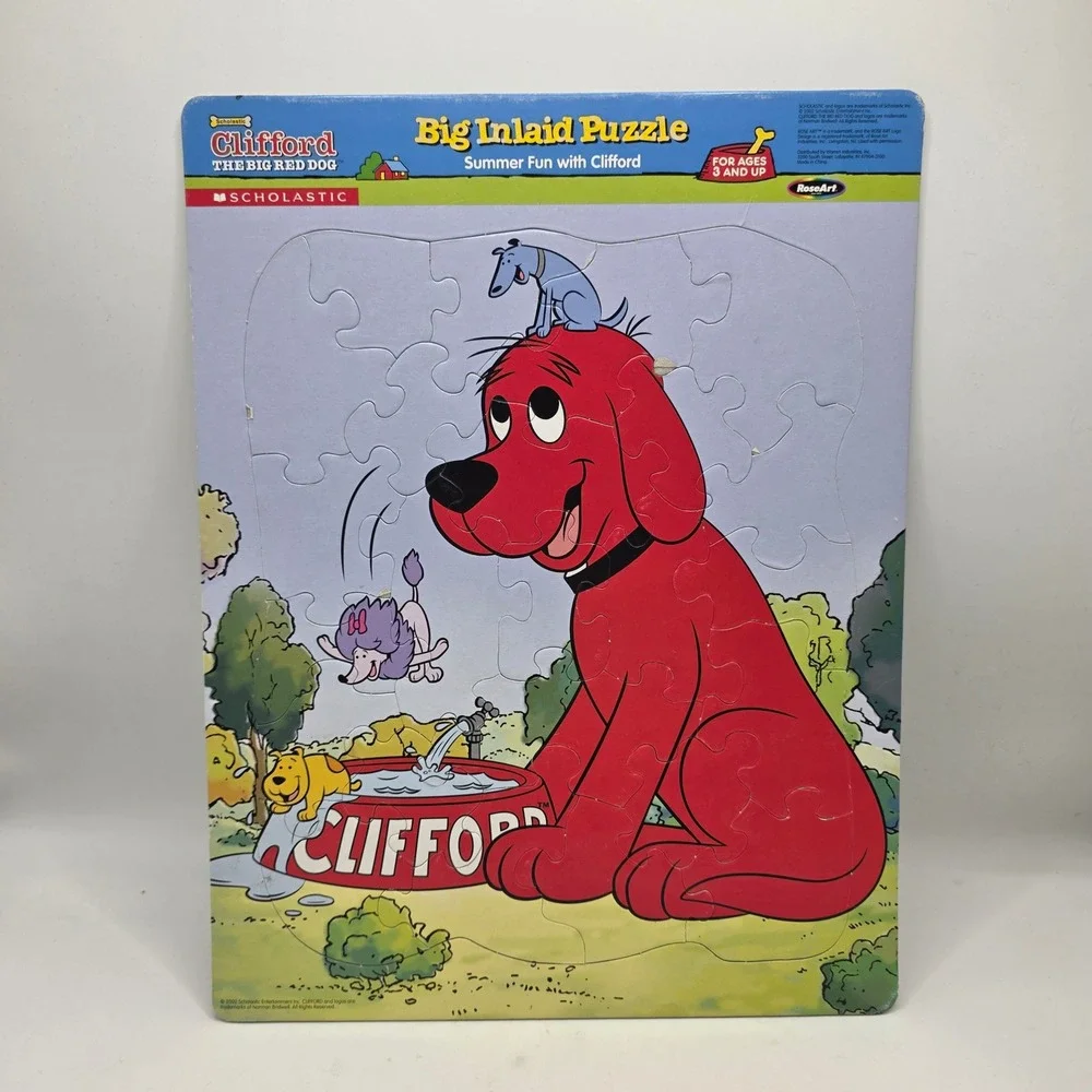 RoseArt‎ Clifford Big Red Dog Inlaid Puzzle Kids Red Summer Fun Scholastic 2002